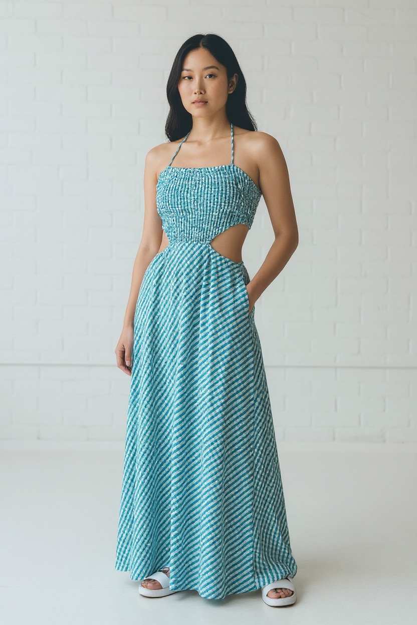 Saylor Nela Gingham Maxi Dress