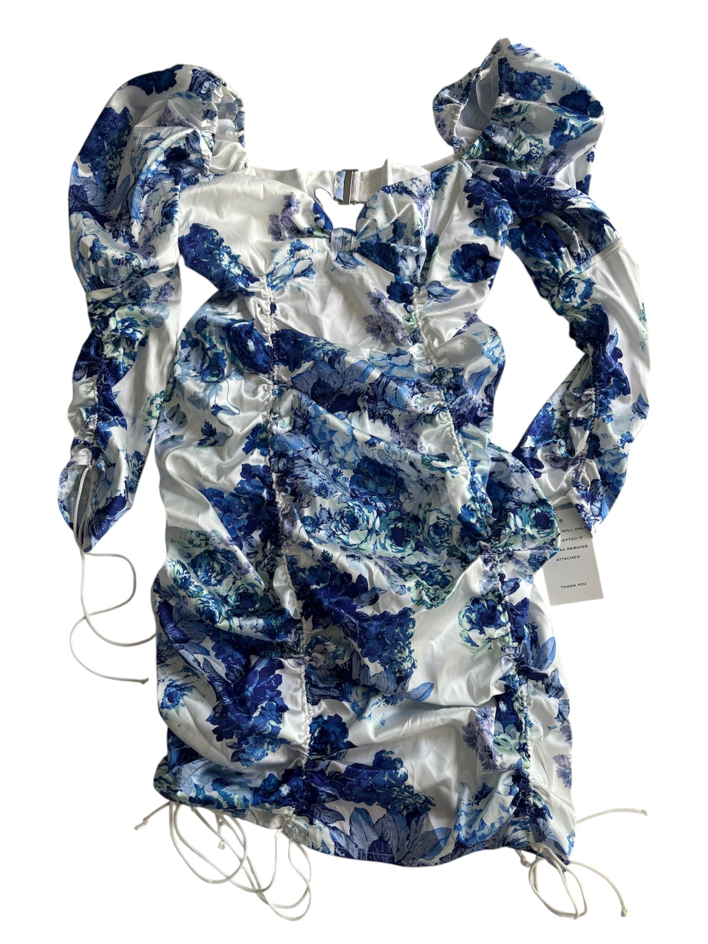 For Love & Lemons Hyacinth Printed Ruched Mini Dress